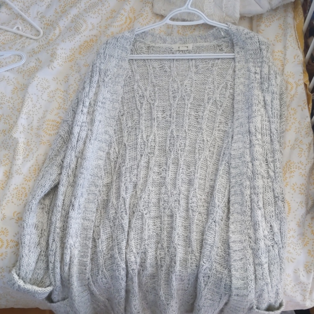 Grey knitted garage cardigan